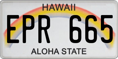 HI license plate EPR665