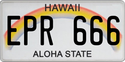 HI license plate EPR666