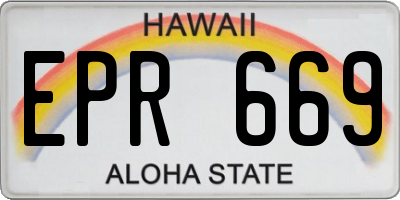HI license plate EPR669