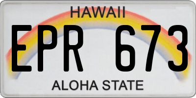 HI license plate EPR673