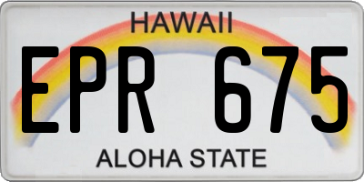 HI license plate EPR675