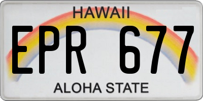 HI license plate EPR677