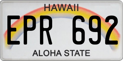 HI license plate EPR692