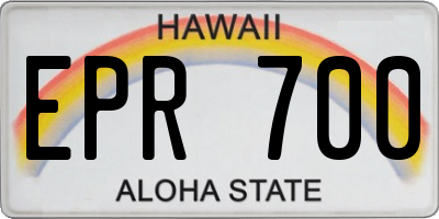 HI license plate EPR700