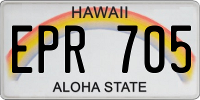 HI license plate EPR705