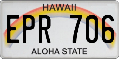 HI license plate EPR706