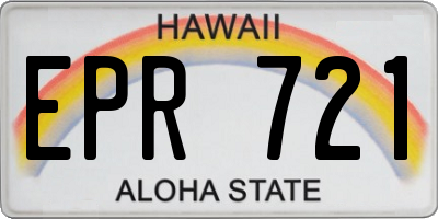 HI license plate EPR721