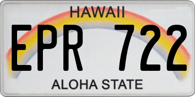 HI license plate EPR722