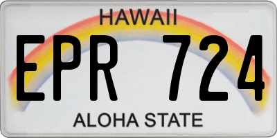 HI license plate EPR724