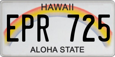 HI license plate EPR725