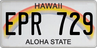 HI license plate EPR729