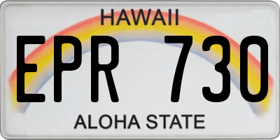 HI license plate EPR730