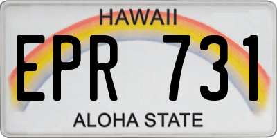 HI license plate EPR731