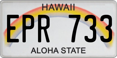 HI license plate EPR733