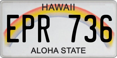 HI license plate EPR736