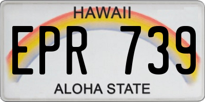HI license plate EPR739