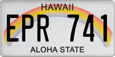 HI license plate EPR741