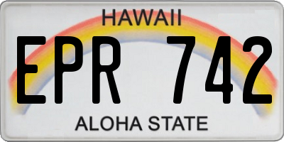 HI license plate EPR742