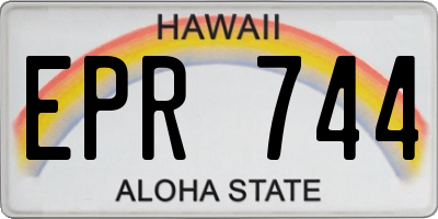 HI license plate EPR744