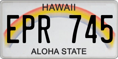 HI license plate EPR745