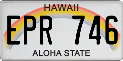 HI license plate EPR746