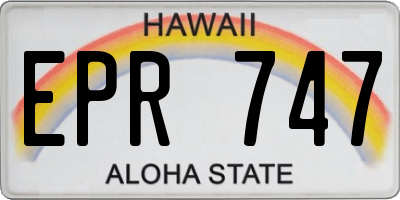 HI license plate EPR747