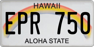 HI license plate EPR750
