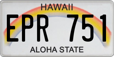 HI license plate EPR751