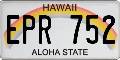 HI license plate EPR752