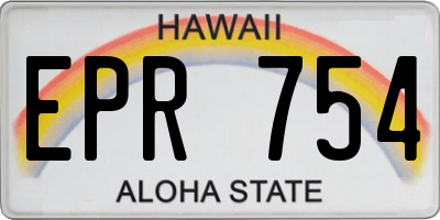 HI license plate EPR754