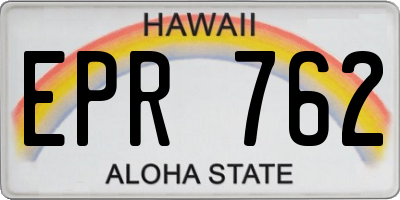 HI license plate EPR762