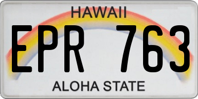 HI license plate EPR763
