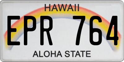 HI license plate EPR764