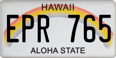 HI license plate EPR765