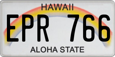 HI license plate EPR766