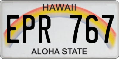 HI license plate EPR767