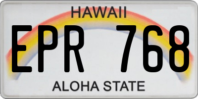 HI license plate EPR768