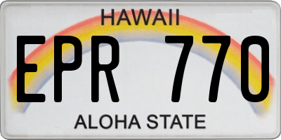 HI license plate EPR770