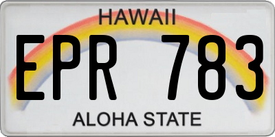 HI license plate EPR783