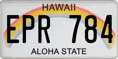 HI license plate EPR784