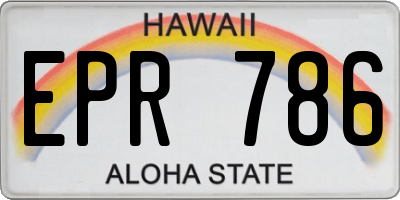 HI license plate EPR786