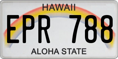 HI license plate EPR788