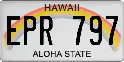 HI license plate EPR797