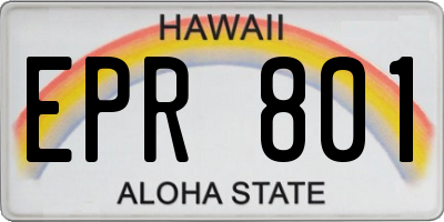 HI license plate EPR801