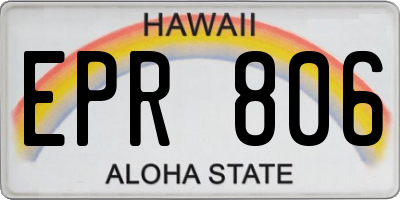 HI license plate EPR806