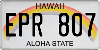 HI license plate EPR807