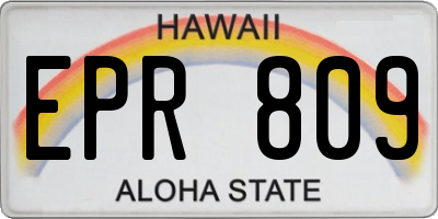 HI license plate EPR809