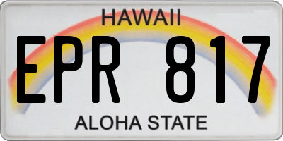 HI license plate EPR817