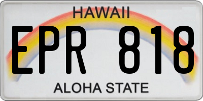 HI license plate EPR818