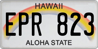 HI license plate EPR823